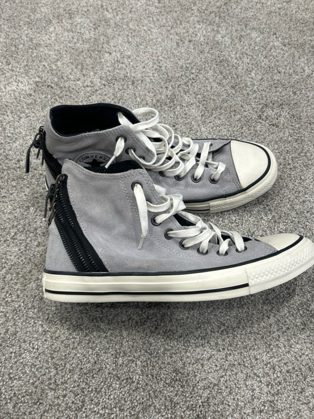 Rare Gray Converse Chuck Taylor All Star Double Zip High Tops